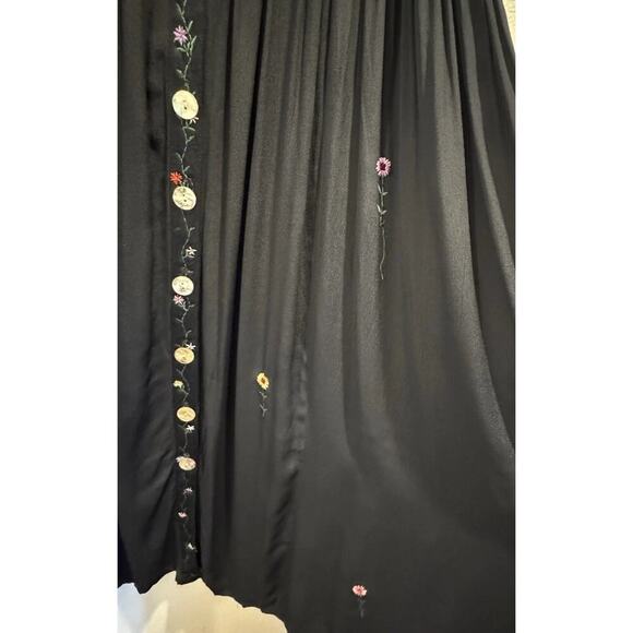 Vintage Papy Boez Women’s Embroidered Patchwork Floral Button Up Relaxed Dress - Picture 6 of 16